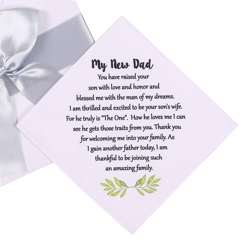 TRULIVA Wedding Handkerchief for Groom's Father, New Dad Hankie from Bride - Keepsake - Image 1